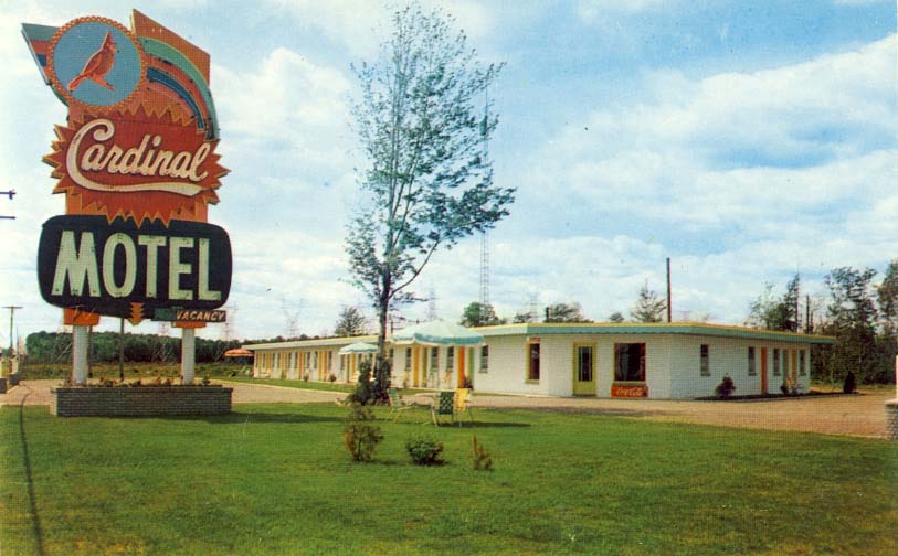 Cardinal Motel, on Hwy. No.2 West, Cornwall, Ont. postcard