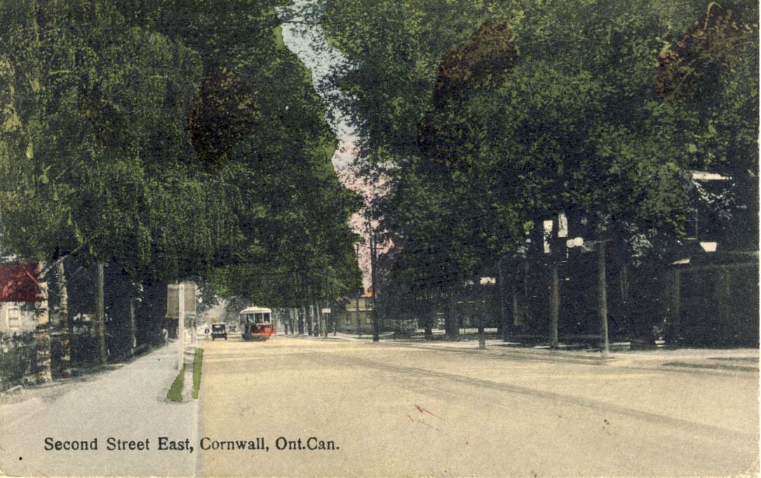 Second Street East, Cornwall, Ont. Can. postcard
