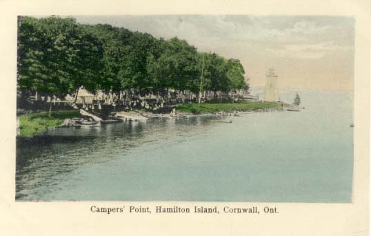 Campers' Point, Hamilton Island, Cornwall, Ont. postcard
