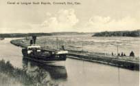 Canal at Longue Sault Rapids, Cornwall, Ont., Can.  postcard