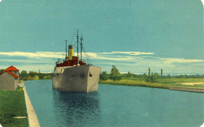 The Canal, Cornwall, Ontario, Canada postcard
