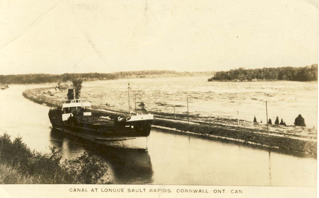 Canal at Longue Sault Rapids, Cornwall, Ont., Can.  postcard