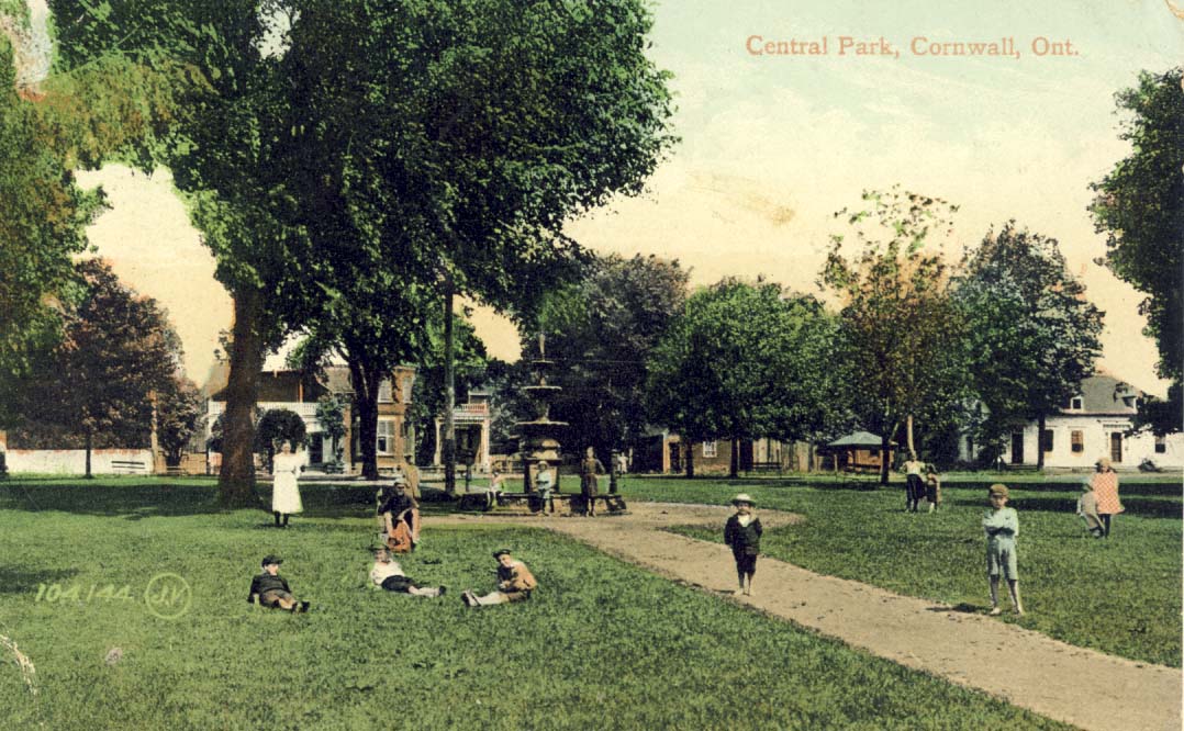 Central Park, Cornwall, Ontario, postcard
