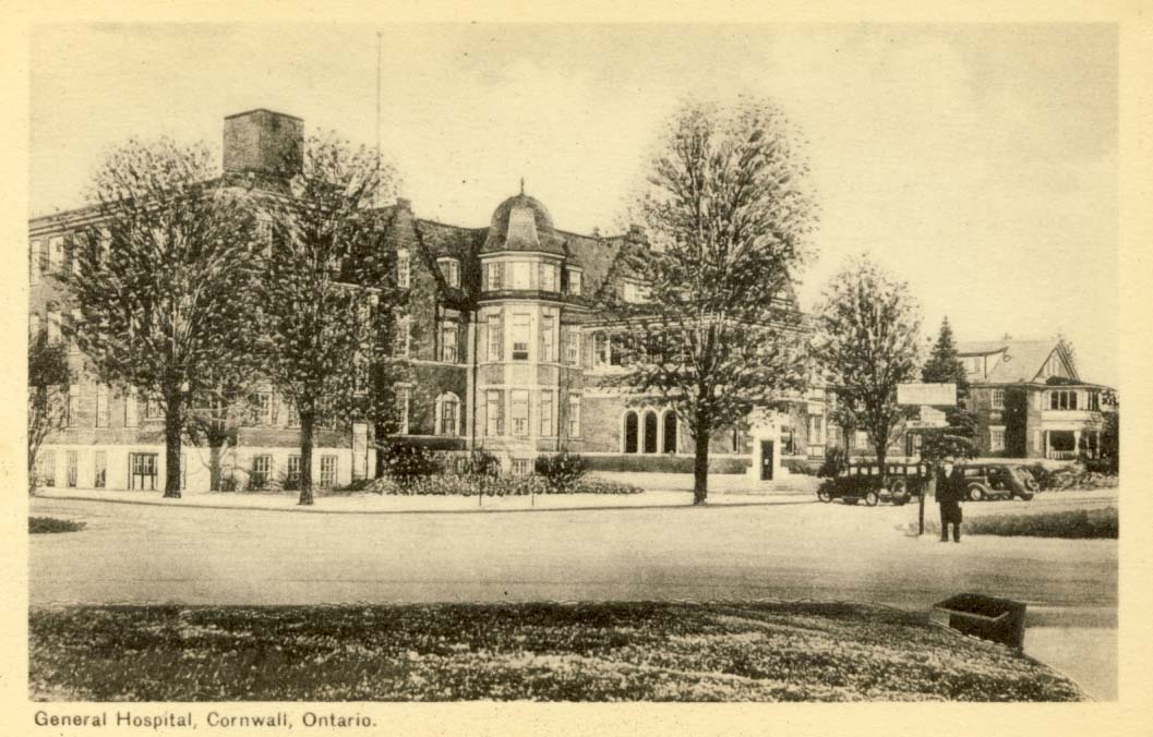 General Hospital, Cornwall, Ontario postcard