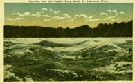 Running with the rapids, Long Sault, St. Lawrence River postcard 