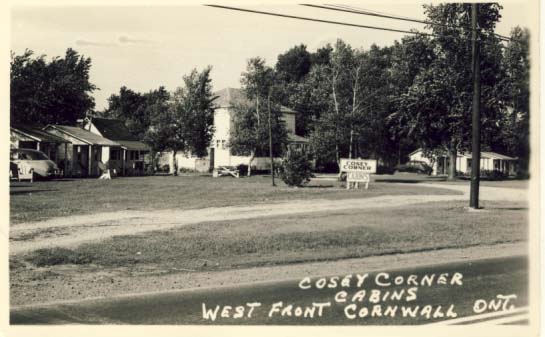 Cosey Corner Cabins, west front, Cornwall, Ont. postcard