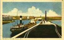 The docks at Cornwall, Ontario postcard