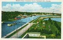 General view of Cornwall Canal, Cornwall, Ont. postcard