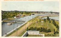 General view of Cornwall Canal, Cornwall, Ont., Canada postcard