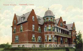 General Hospital. Cornwall, Canada postcard