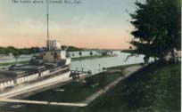 The Locks above Cornwall, Ont., Can. postcard