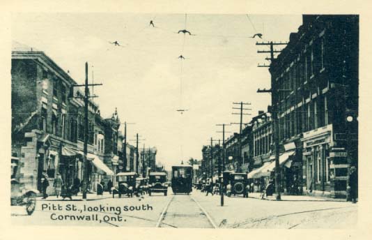 Pitt St., looking South, Cornwall, Ont. postcard