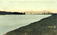 Ottawa and New York Railway Bridge over St. Lawrence River, Cornwall, Ont. postcard