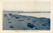 Park and St. Lawrence River at Cornwall postcard