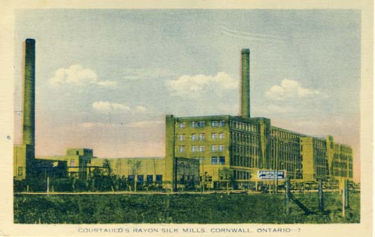Courtauld's Rayon Silk Mills, Cornwall, Ontario postcard