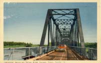 International Vehicle and Railway Bridge, Cornwall, Ontario, Canada postcard
