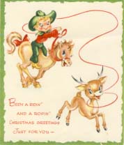 Been a ridin' and a ropin', Christmas card, 1950s