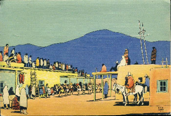 New Mexico Along the Santa Fe, postcard 1927?