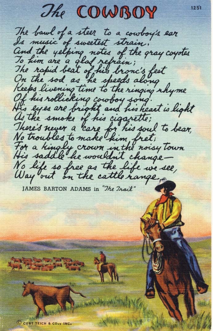 The cowboy, postcard