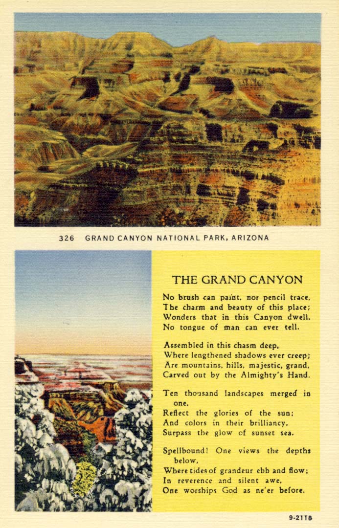 Grand Canyon postcard 1939
