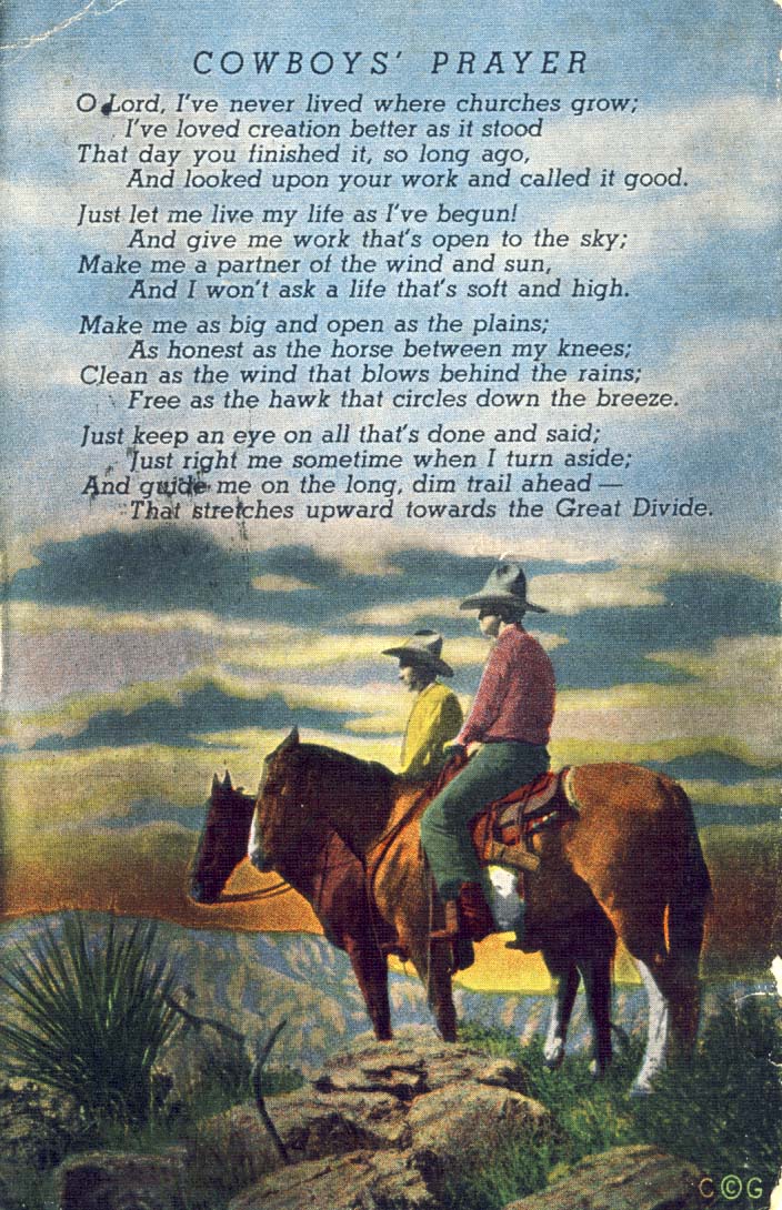 Cowboys' prayer.