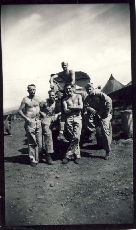 Fourth Marine Division, five men photograph
