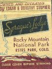 Sprague's Lodge, Rocky Mountain National Park, matchbook 1940s
