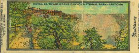 Hotel El Tovar, Grand Canyon National Park, Arizona, matchbook 1940s