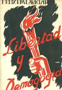 Felix F. Palavicini's Libertad y demagogia. Book cover, 1938.