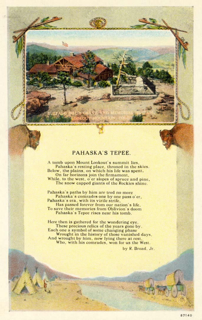 Pahaska's tepee postcard, 1920