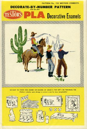 Testors Decorate-by-number Pattern,  Western Cowboys, 1950s