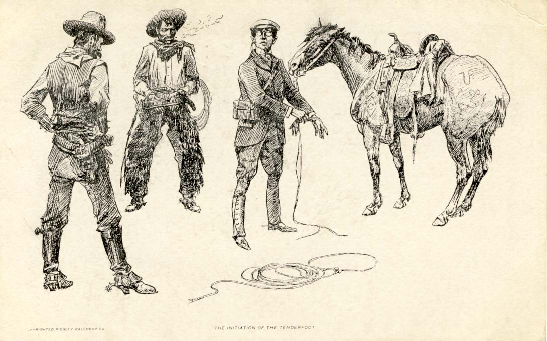 The initation of the tenderfoot. postcard 1911