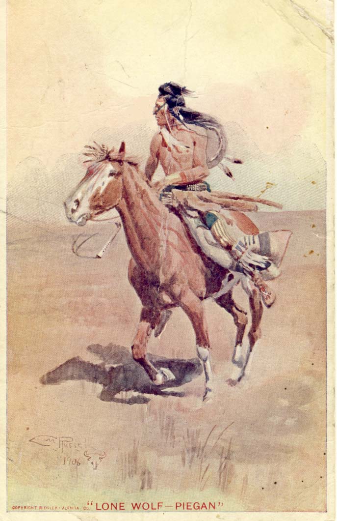 Lone Wolf - Piegan, postcard 1906