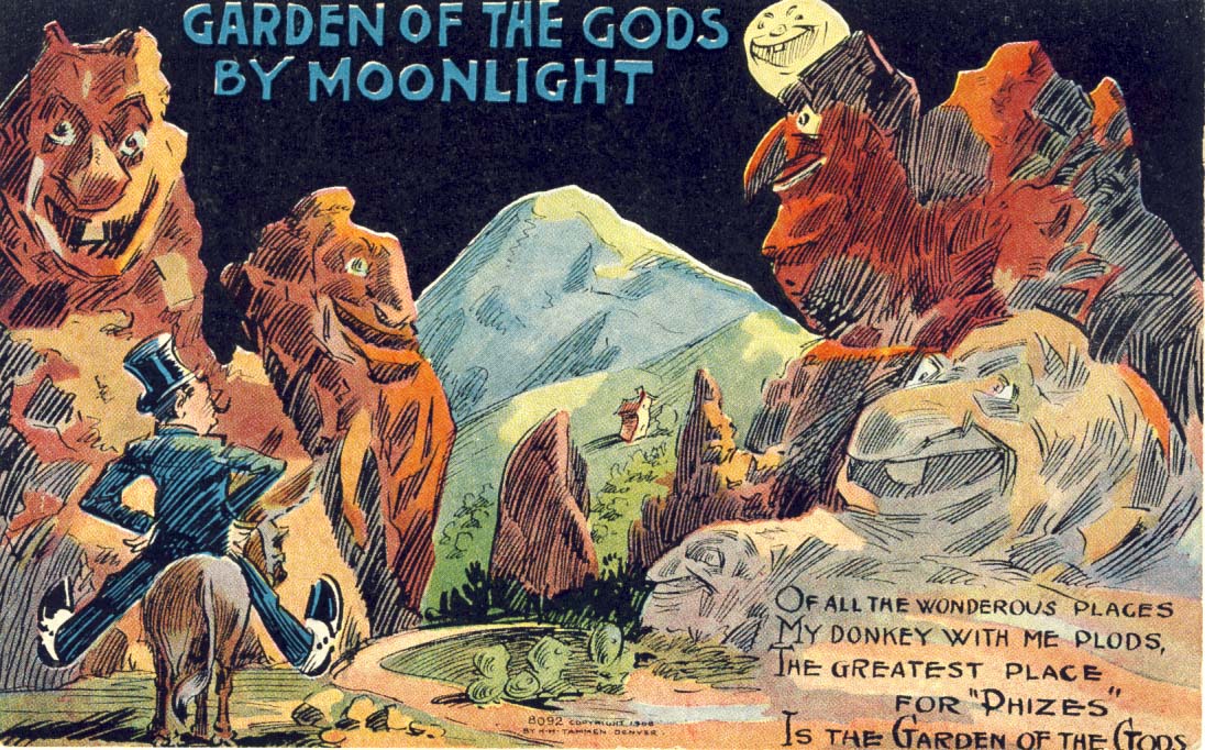 Garden of the Gods by moonlight, postcard 1908
