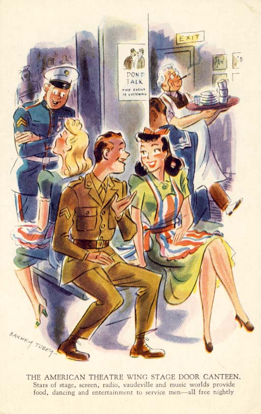 The American Theatre Wing Stage Canteen postcard