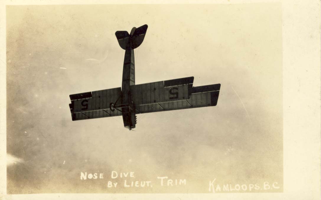 Nose dive by Liet. Trim, Kamloops. B.C. postcard