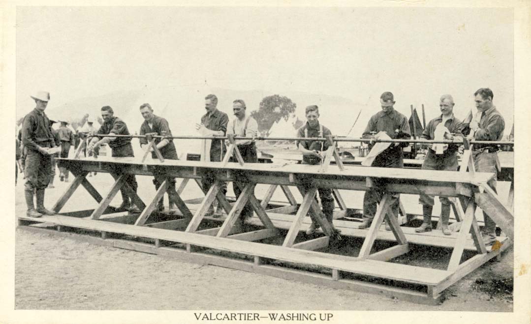 Valcartier - washing up postcard