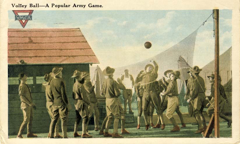 Volley ball - a popular army game postcard