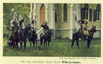 On my broncho from dear Cheyenne, postcard, 1907